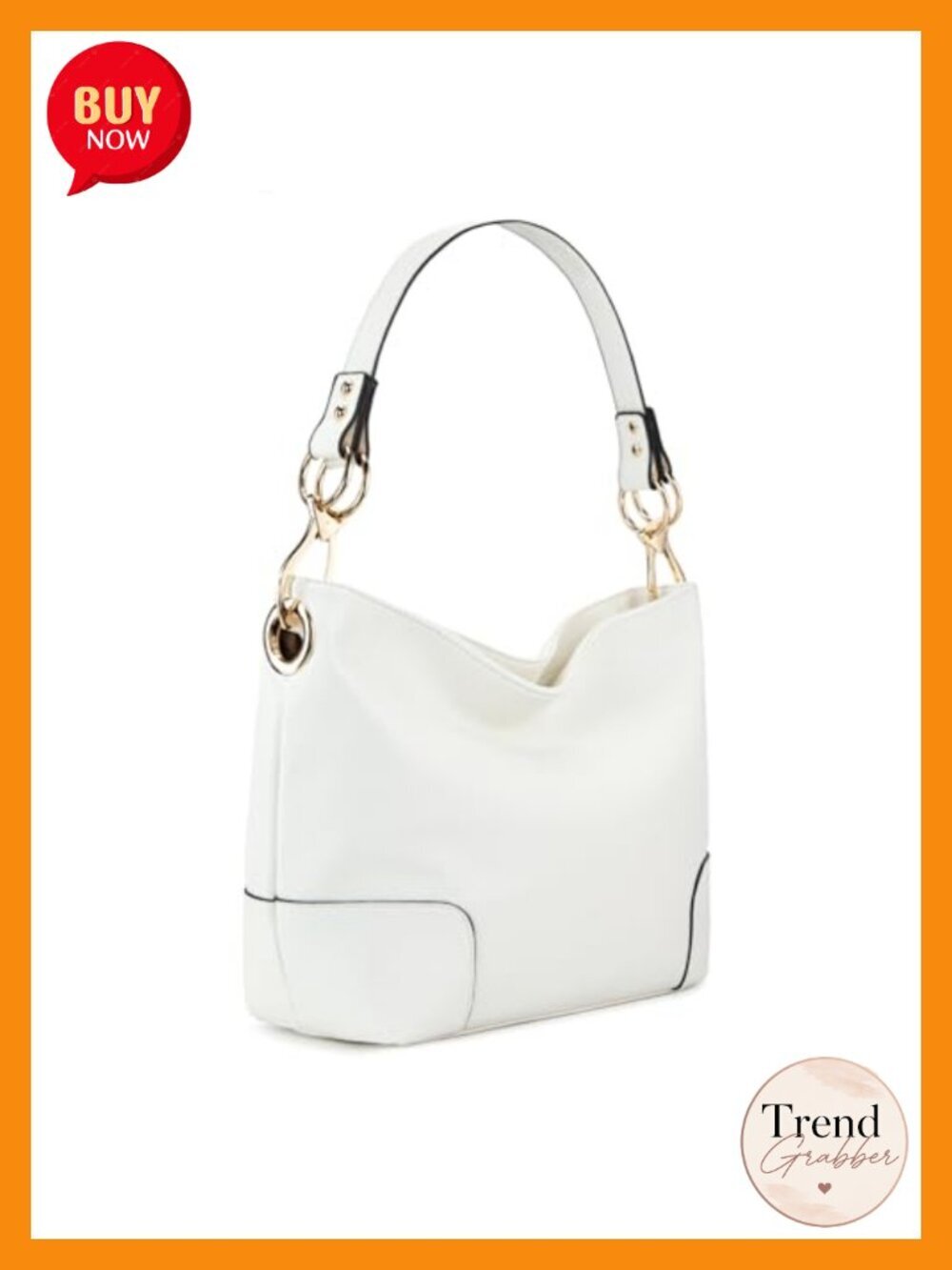 Faux Leather Hobo Bag with Top Handle and Shoulder Strap, Roomy Compartment,